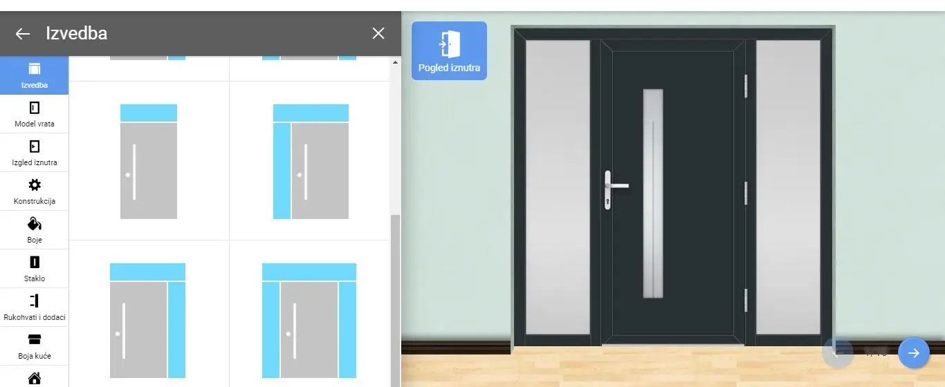 Nano-plast konfigurator za panele vrata